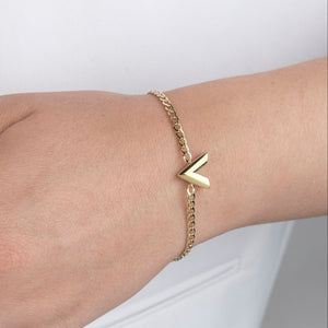 Schakelarmband V goud