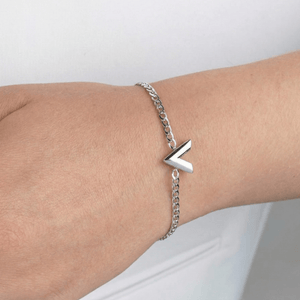 Schakelarmband V zilver