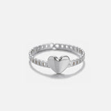 Schakelring hart zilver