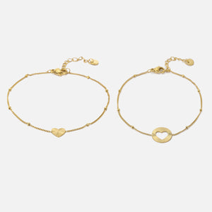 Set armband double love goud