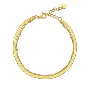 Tweelaags plat & bolletjes goud