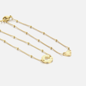 Vriendschaparmband open hartje goud