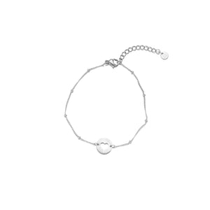 Vriendschaparmband open hartje zilver