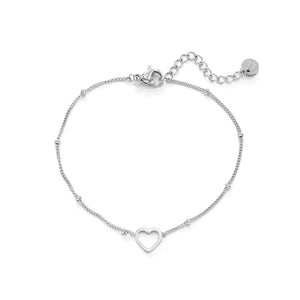 Armband simpel hartje zilver