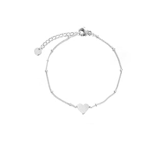Bolletjes armband hart zilver