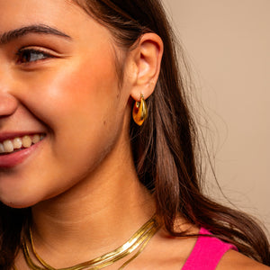 Chunky oorbellen goud