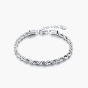 Gedraaide armband 4mm zilver