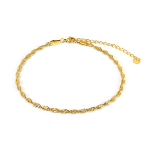 Gedraaide enkelband goud