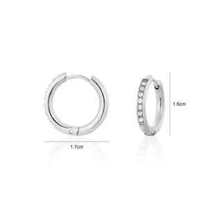 Hoops met steentjes wit/zilver