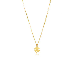 Ketting klavervier goud