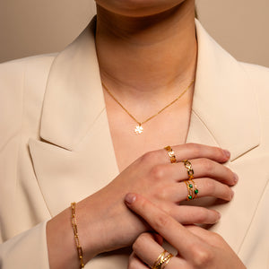 Ketting klavervier goud