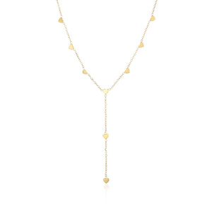 Ketting Y-vorm hartjes goud