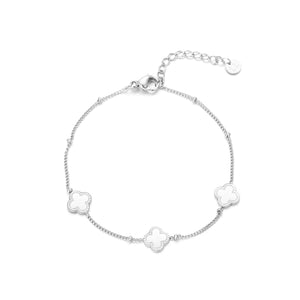 Klavertjes armband zilver