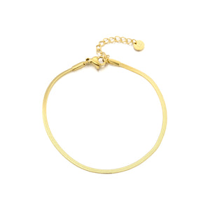 Platte armband 2mm goud