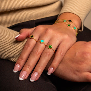 Ring klaver gold/black