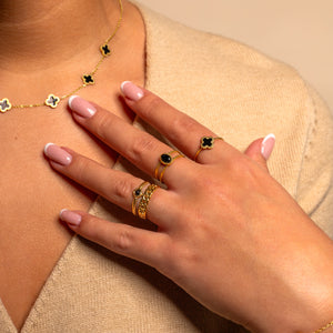 Ring klaver gold/black