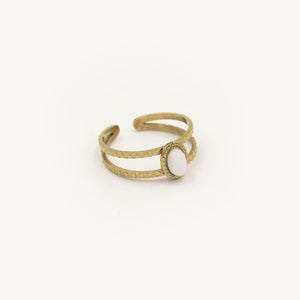 Ring witte steen goud