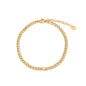 Schakelarmband steentje goud